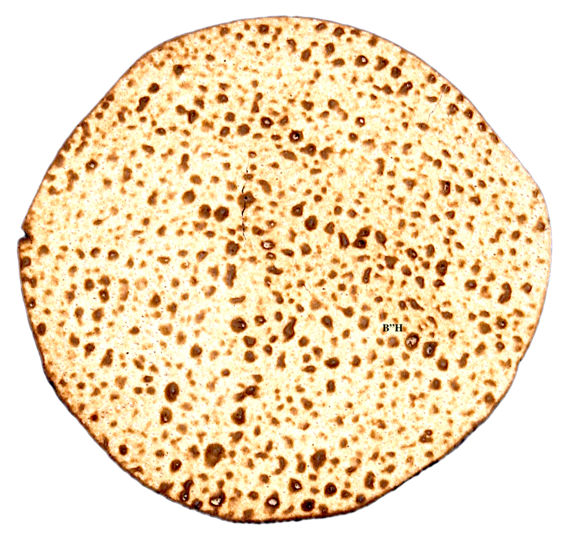 round passover matzah on white background
